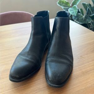 Zara Women’s Leather Ankle Boots, Color Black, Size EU 38